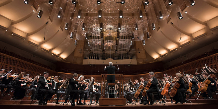 The San Francisco Symphony with music director Michael Tilson Thomas, during rehearsal at Davies Symphony Hall on Wednesday morning, November 2, 2016.